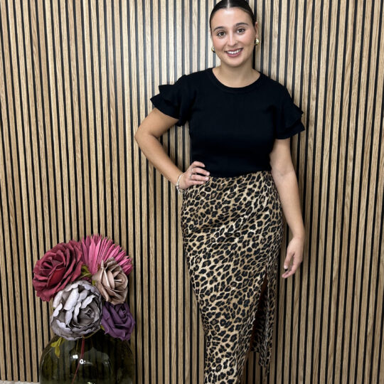 FALDA MIDI ANIMAL PRINT