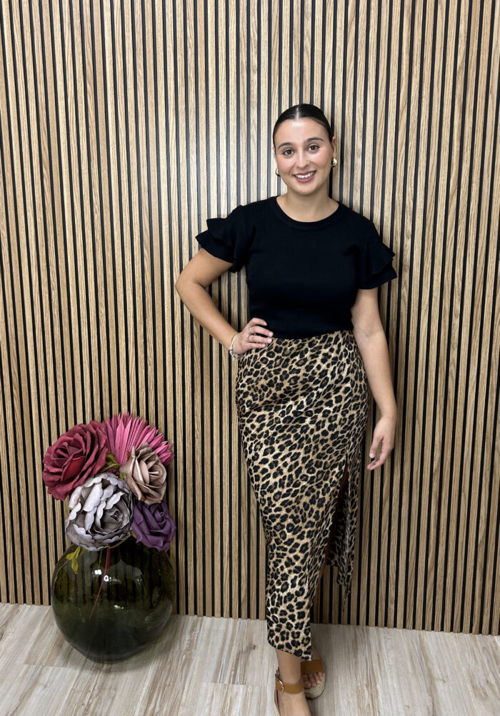 FALDA MIDI ANIMAL PRINT